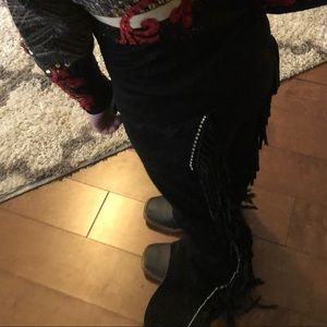 Black Leadline/Small Fry Rods Suede Riding Chaps